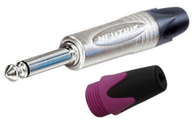 NEUTRIK NP2X Mono or NP3X Stereo 1/4" Cable Mount Instrument Jack w/ Nickel Shell & Colored Boot For ID