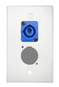 White PROCRAFT SPL-2X-WH-VAR 1 Gang Stainless Pro Audio Installation Wall Plate Loaded, Made in the USA
