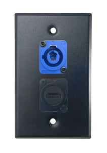 Black PROCRAFT SPL-2X-BK-VAR 1 Gang Stainless Pro Audio Installation Wall Plate Loaded, Made in the USA