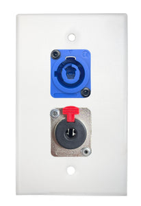 White PROCRAFT SPL-2X-WH-VAR 1 Gang Stainless Pro Audio Installation Wall Plate Loaded, Made in the USA