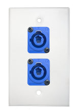 White PROCRAFT SPL-2X-WH-VAR 1 Gang Stainless Pro Audio Installation Wall Plate Loaded, Made in the USA