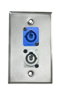 Stainless PROCRAFT SPL-2X-ST-VAR 1 Gang Stainless Pro Audio Installation Wall Plate Loaded, Made in the USA