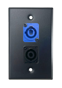 Black PROCRAFT SPL-2X-BK-VAR 1 Gang Stainless Pro Audio Installation Wall Plate Loaded, Made in the USA
