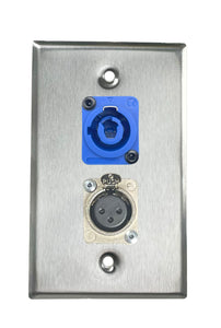 Stainless PROCRAFT SPL-2X-ST-VAR 1 Gang Stainless Pro Audio Installation Wall Plate Loaded, Made in the USA