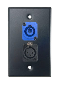 Black PROCRAFT SPL-2X-BK-VAR 1 Gang Stainless Pro Audio Installation Wall Plate Loaded, Made in the USA