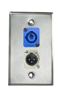 Stainless PROCRAFT SPL-2X-ST-VAR 1 Gang Stainless Pro Audio Installation Wall Plate Loaded, Made in the USA