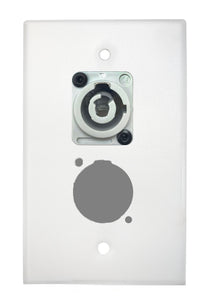 White PROCRAFT SPL-2X-WH-VAR 1 Gang Stainless Pro Audio Installation Wall Plate Loaded, Made in the USA