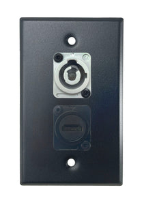 Black PROCRAFT SPL-2X-BK-VAR 1 Gang Stainless Pro Audio Installation Wall Plate Loaded, Made in the USA