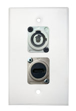 White PROCRAFT SPL-2X-WH-VAR 1 Gang Stainless Pro Audio Installation Wall Plate Loaded, Made in the USA