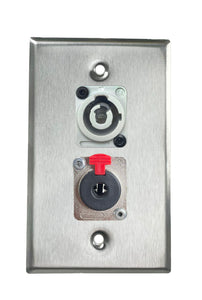 Stainless PROCRAFT SPL-2X-ST-VAR 1 Gang Stainless Pro Audio Installation Wall Plate Loaded, Made in the USA
