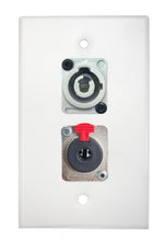 White PROCRAFT SPL-2X-WH-VAR 1 Gang Stainless Pro Audio Installation Wall Plate Loaded, Made in the USA