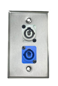 Stainless PROCRAFT SPL-2X-ST-VAR 1 Gang Stainless Pro Audio Installation Wall Plate Loaded, Made in the USA
