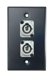 Black PROCRAFT SPL-2X-BK-VAR 1 Gang Stainless Pro Audio Installation Wall Plate Loaded, Made in the USA