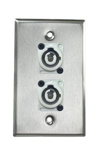 Stainless PROCRAFT SPL-2X-ST-VAR 1 Gang Stainless Pro Audio Installation Wall Plate Loaded, Made in the USA