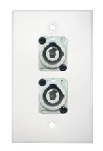White PROCRAFT SPL-2X-WH-VAR 1 Gang Stainless Pro Audio Installation Wall Plate Loaded, Made in the USA