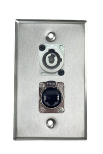 Stainless PROCRAFT SPL-2X-ST-VAR 1 Gang Stainless Pro Audio Installation Wall Plate Loaded, Made in the USA