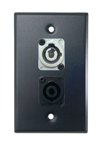 Black PROCRAFT SPL-2X-BK-VAR 1 Gang Stainless Pro Audio Installation Wall Plate Loaded, Made in the USA