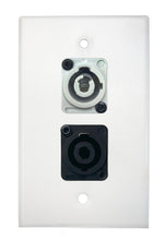 White PROCRAFT SPL-2X-WH-VAR 1 Gang Stainless Pro Audio Installation Wall Plate Loaded, Made in the USA