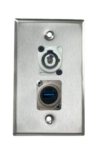Stainless PROCRAFT SPL-2X-ST-VAR 1 Gang Stainless Pro Audio Installation Wall Plate Loaded, Made in the USA