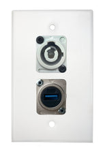 White PROCRAFT SPL-2X-WH-VAR 1 Gang Stainless Pro Audio Installation Wall Plate Loaded, Made in the USA