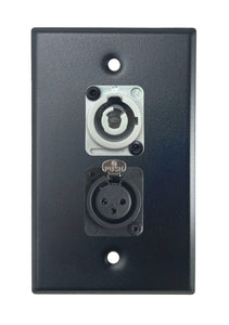 Black PROCRAFT SPL-2X-BK-VAR 1 Gang Stainless Pro Audio Installation Wall Plate Loaded, Made in the USA