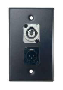 Black PROCRAFT SPL-2X-BK-VAR 1 Gang Stainless Pro Audio Installation Wall Plate Loaded, Made in the USA