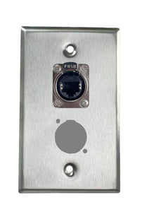 Stainless PROCRAFT SPL-2X-ST-VAR 1 Gang Stainless Pro Audio Installation Wall Plate Loaded, Made in the USA