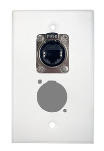 White PROCRAFT SPL-2X-WH-VAR 1 Gang Stainless Pro Audio Installation Wall Plate Loaded, Made in the USA
