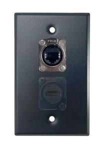 Black PROCRAFT SPL-2X-BK-VAR 1 Gang Stainless Pro Audio Installation Wall Plate Loaded, Made in the USA