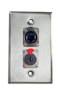 Stainless PROCRAFT SPL-2X-ST-VAR 1 Gang Stainless Pro Audio Installation Wall Plate Loaded, Made in the USA