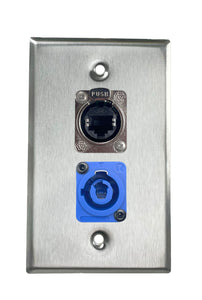 Stainless PROCRAFT SPL-2X-ST-VAR 1 Gang Stainless Pro Audio Installation Wall Plate Loaded, Made in the USA
