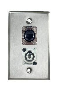 Stainless PROCRAFT SPL-2X-ST-VAR 1 Gang Stainless Pro Audio Installation Wall Plate Loaded, Made in the USA