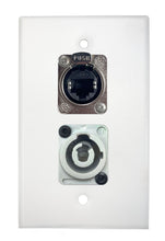 White PROCRAFT SPL-2X-WH-VAR 1 Gang Stainless Pro Audio Installation Wall Plate Loaded, Made in the USA
