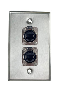 Stainless PROCRAFT SPL-2X-ST-VAR 1 Gang Stainless Pro Audio Installation Wall Plate Loaded, Made in the USA