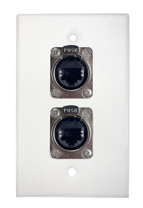 White PROCRAFT SPL-2X-WH-VAR 1 Gang Stainless Pro Audio Installation Wall Plate Loaded, Made in the USA