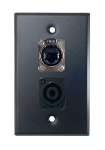Black PROCRAFT SPL-2X-BK-VAR 1 Gang Stainless Pro Audio Installation Wall Plate Loaded, Made in the USA