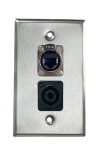 Stainless PROCRAFT SPL-2X-ST-VAR 1 Gang Stainless Pro Audio Installation Wall Plate Loaded, Made in the USA