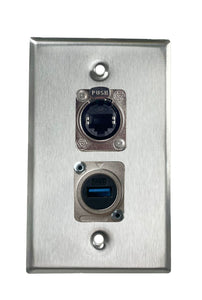 Stainless PROCRAFT SPL-2X-ST-VAR 1 Gang Stainless Pro Audio Installation Wall Plate Loaded, Made in the USA