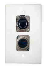 White PROCRAFT SPL-2X-WH-VAR 1 Gang Stainless Pro Audio Installation Wall Plate Loaded, Made in the USA