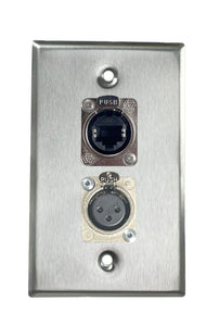 Stainless PROCRAFT SPL-2X-ST-VAR 1 Gang Stainless Pro Audio Installation Wall Plate Loaded, Made in the USA