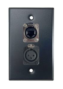 Black PROCRAFT SPL-2X-BK-VAR 1 Gang Stainless Pro Audio Installation Wall Plate Loaded, Made in the USA
