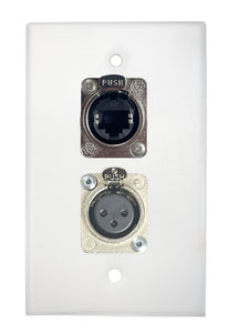 White PROCRAFT SPL-2X-WH-VAR 1 Gang Stainless Pro Audio Installation Wall Plate Loaded, Made in the USA
