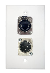 White PROCRAFT SPL-2X-WH-VAR 1 Gang Stainless Pro Audio Installation Wall Plate Loaded, Made in the USA