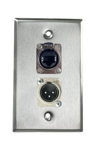 Stainless PROCRAFT SPL-2X-ST-VAR 1 Gang Stainless Pro Audio Installation Wall Plate Loaded, Made in the USA