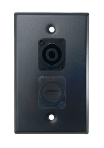Black PROCRAFT SPL-2X-BK-VAR 1 Gang Stainless Pro Audio Installation Wall Plate Loaded, Made in the USA