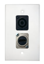White PROCRAFT SPL-2X-WH-VAR 1 Gang Stainless Pro Audio Installation Wall Plate Loaded, Made in the USA