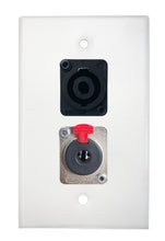 White PROCRAFT SPL-2X-WH-VAR 1 Gang Stainless Pro Audio Installation Wall Plate Loaded, Made in the USA