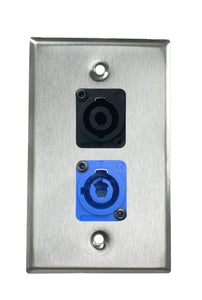 Stainless PROCRAFT SPL-2X-ST-VAR 1 Gang Stainless Pro Audio Installation Wall Plate Loaded, Made in the USA