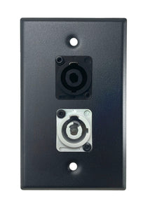 Black PROCRAFT SPL-2X-BK-VAR 1 Gang Stainless Pro Audio Installation Wall Plate Loaded, Made in the USA