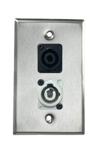 Stainless PROCRAFT SPL-2X-ST-VAR 1 Gang Stainless Pro Audio Installation Wall Plate Loaded, Made in the USA